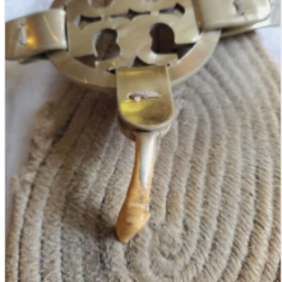 Tory Burch Gold Miller Sandals Espadrilles Straw Women 9 Thong Flip Flop - Picture 4 of 5